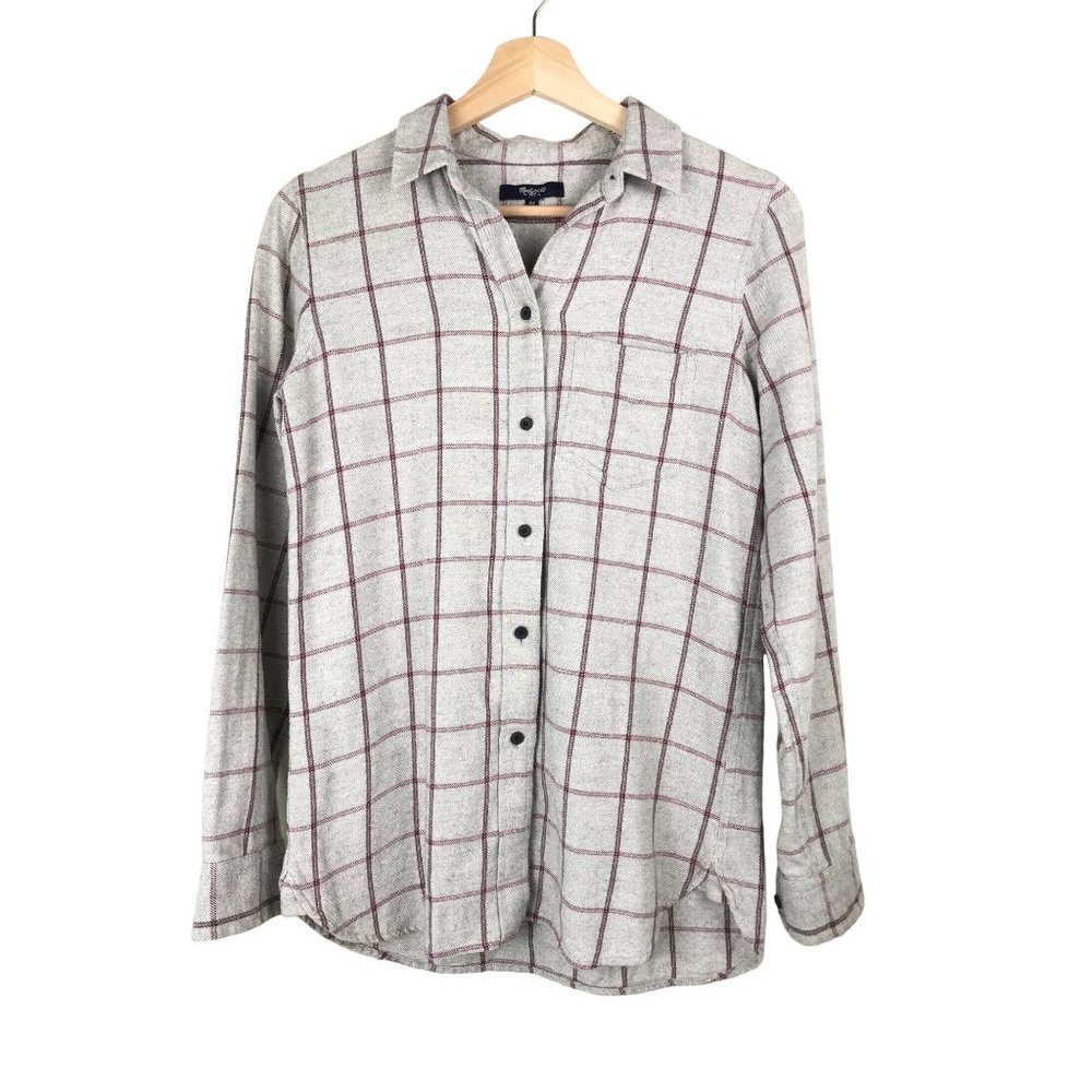 Madewell Gray Flannel Button Down Shirt Size X-Small